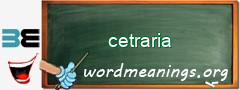 WordMeaning blackboard for cetraria